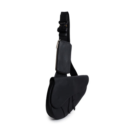 Christian 2020 Dior Black Leather Saddle Bag