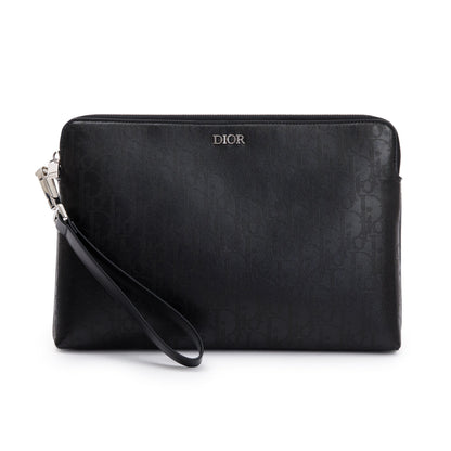 Christian Dior 2020 Black Oblique Galaxy Leather Pouch