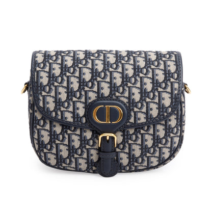 Christian Dior 2020 Blue Oblique Jacquard Medium Bobby Bag