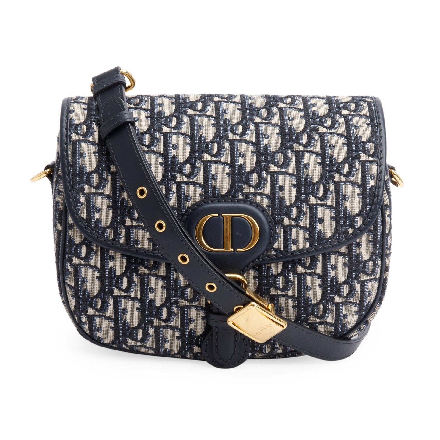 Christian Dior 2020 Blue Oblique Jacquard Medium Bobby Bag