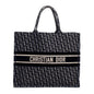 Christian Dior 2020 Ecru and Blue Dior Oblique Embroidery Large Book Tote