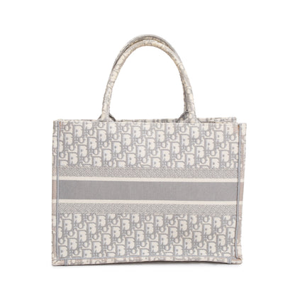 Christian Dior 2020 Grey Oblique Embossed Leather Medium Book Tote