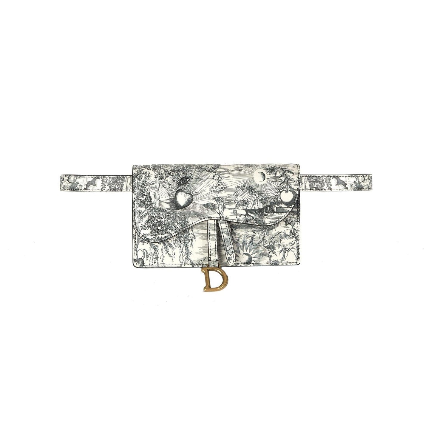 Christian Dior 2020 Jardin Naturel Print Saddle Belt Pouch