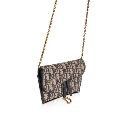 Christian Dior 2020 Oblique Saddle Wallet on Chain