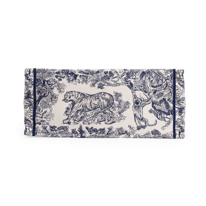 Christian Dior 2021 Large Ecru and Blue Toile de Jouy Embroidery Canvas Book Tote