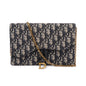 Christian Dior 2021 Oblique Jacquard Saddle Pouch with Chain