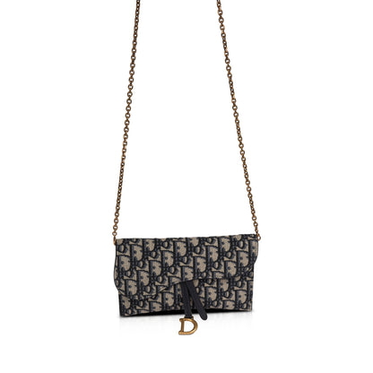 Christian Dior 2021 Oblique Saddle Wallet on Chain