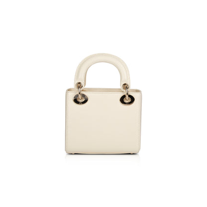Christian Dior 2021 White Lizard Mini Lady Dior Bag