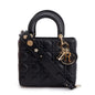 Christian Dior 2022 Black Cannage Lambskin Leather Small Lady Dior Bag