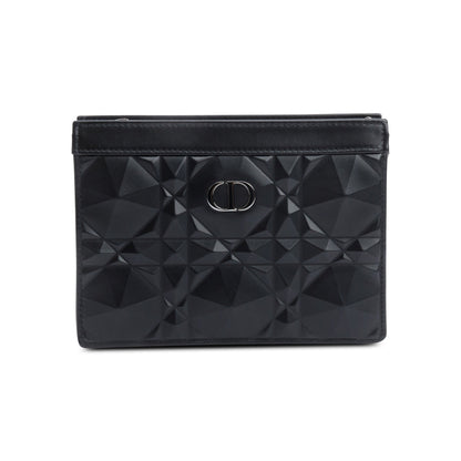 Christian Dior 2022 Black Macrocannage Diamond Quilted Caro Pouch with Chain