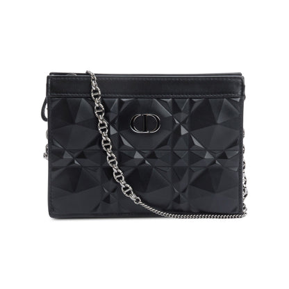 Christian Dior 2022 Black Macrocannage Diamond Quilted Caro Pouch with Chain