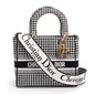 Christian Dior 2022 Black/White Houndstooth Embroidered Medium Lady D-Lite Bag