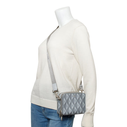 Christian Dior 2022 Grey CD Diamond Coated Canvas Crossbody Pouch