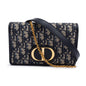 Christian Dior 2022 Navy Oblique 30 Montaigne 2-In-1 Pouch Bag