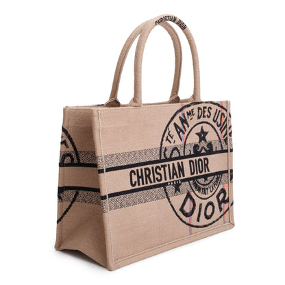 Christian Dior 2023 Beige Canvas L'Union Fait La Force Medium Book Tote
