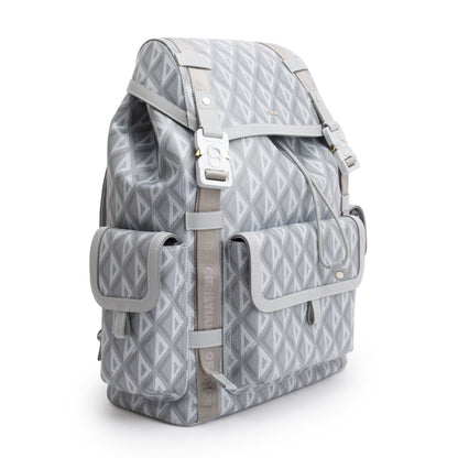 Christian Dior 2023 Grey Diamond Canvas Hit The Road Backpack