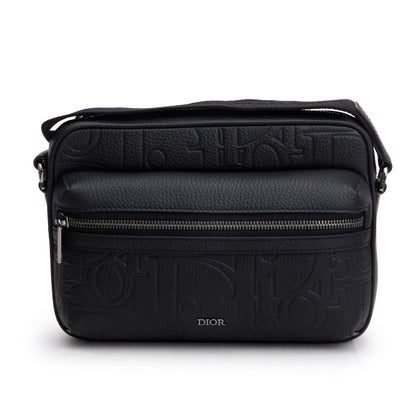 Christian Dior 2024 Black Leather Rider 2.0 Zipped Messenger Bag