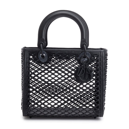 Christian Dior 2024 Black Leather So Black Medium Lady Dior Bag