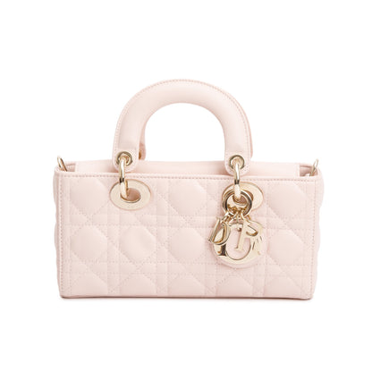 Christian Dior 2024 Pink Cannage Lambskin Small Lady D-Joy Bag
