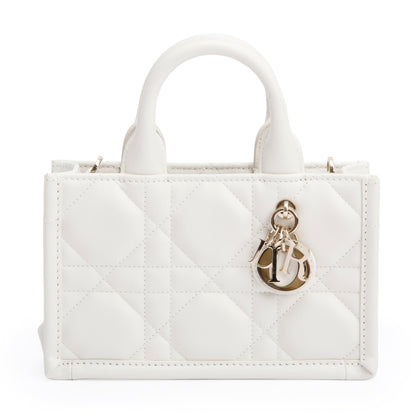 Christian Dior 2024White Macrocannage Lambskin Mini Book Tote
