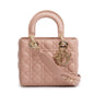 Christian Dior Beige Cannage Lambskin Leather Small Lady Dior My Abcdior Bag