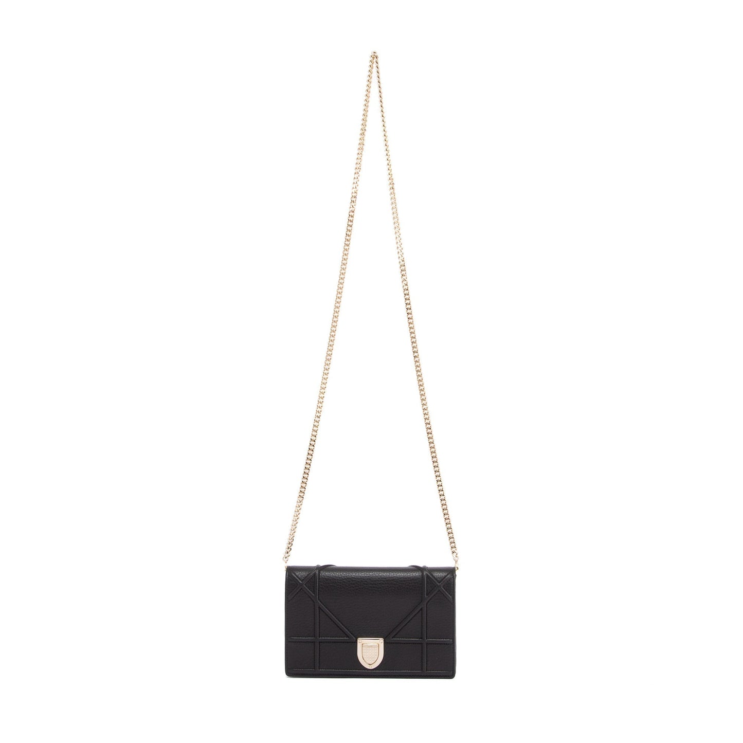 Christian Dior Black Diorama Wallet on Chain