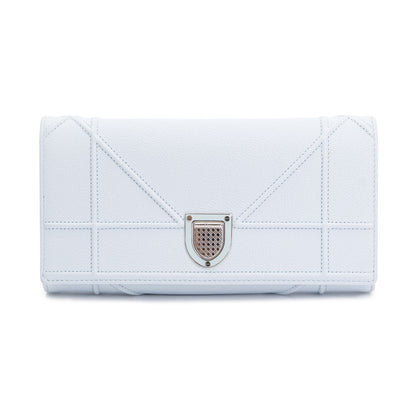 Christian Dior Blue Calfskin Leather Diorama Wallet on Chain