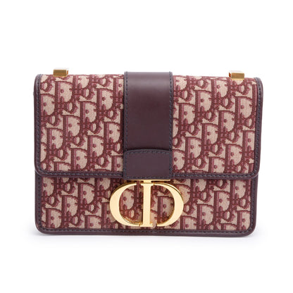 Christian Dior Burgundy Oblique 30 Montaigne Bag