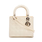 Christian Dior Creme Patent Leather Medium Lady Dior Bag