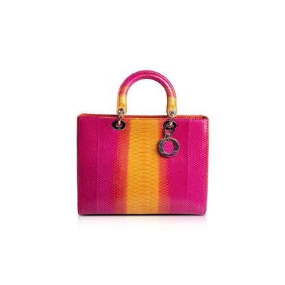 Christian Dior Large Ombre Python Lady Dior Bag