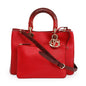 Christian Dior Medium Red Python Trimmed Calfskin Leather Diorissimo Tote