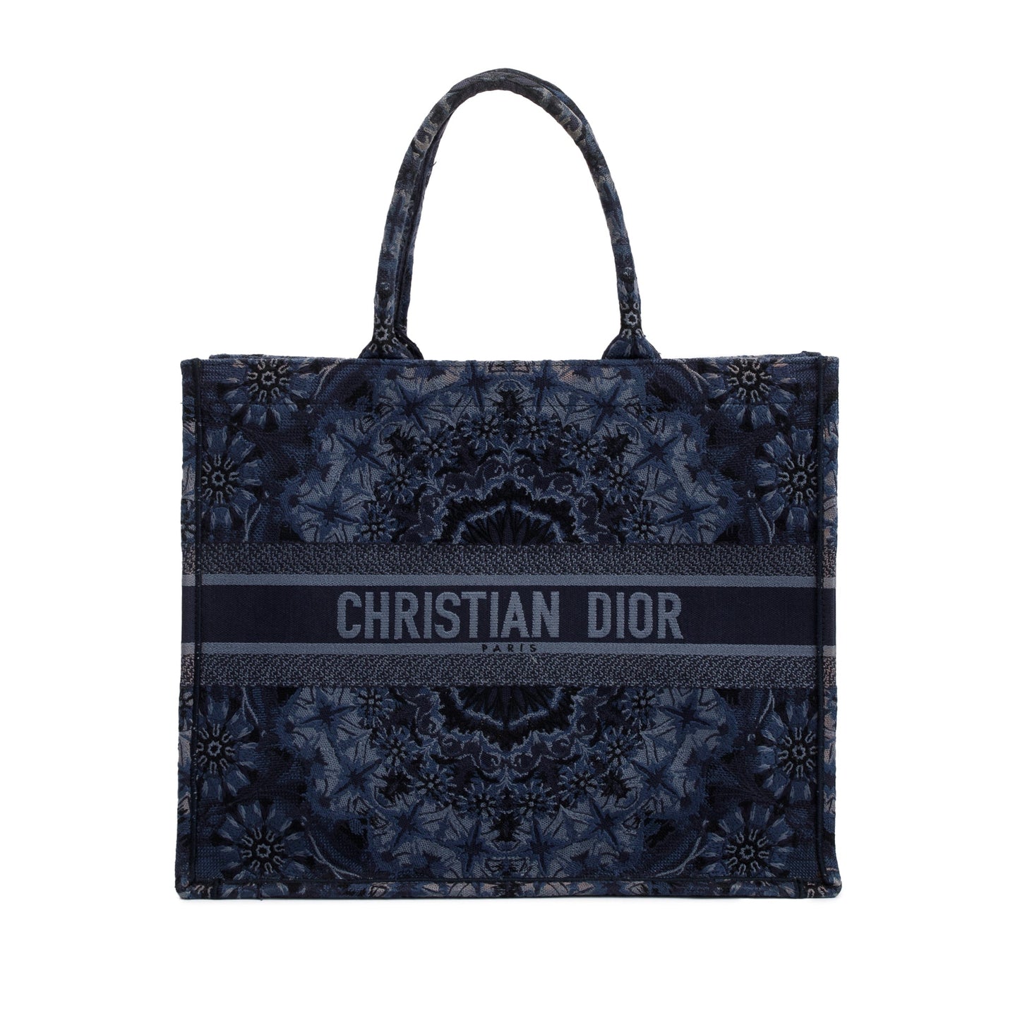 Christian Dior Navy KaleiDiorscopic Embroidery Large Book Tote