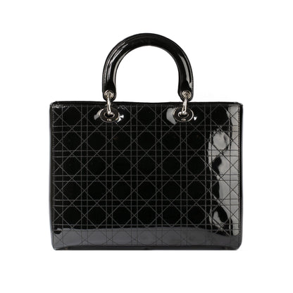 Christian Dior Patent Large Lady Dior Bag