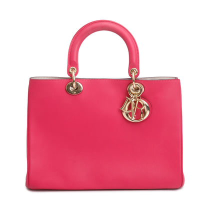 Christian Dior Pink Calfskin Leather Medium Diorissimo Tote