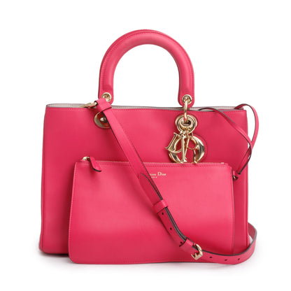 Christian Dior Pink Calfskin Leather Medium Diorissimo Tote