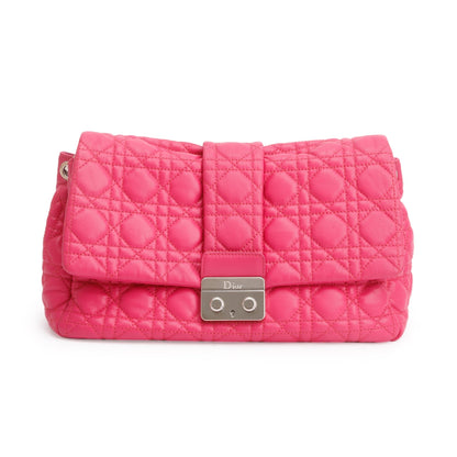 Christian Dior Pink Cannage Calfskin Leather New Lock Flap Bag