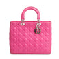 Christian Dior Pink Cannage Leather Large Lady Dior Bag