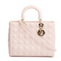 Christian Dior Pink Cannage Leather Large Lady Dior Bag