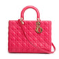 Christian Dior Pink Cannage Leather Large Lady Dior Bag