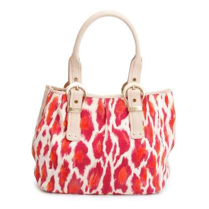 Christian Dior Pink Multicolor Printed Canvas Buckle Tote Bag