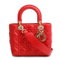 Christian Dior Red Cannage Lambskin Leather Small Lady Dior My AbCDior Bag