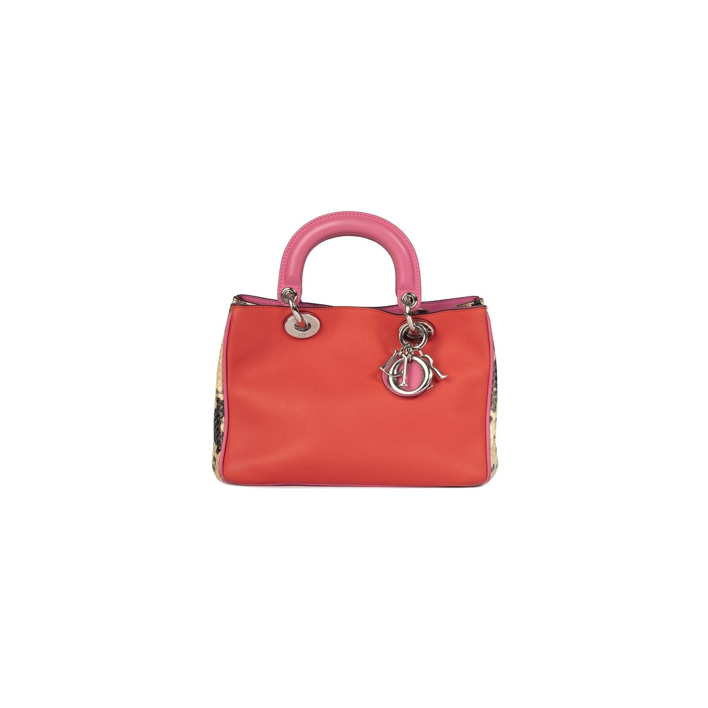Christian Dior Small Python Trimmed Diorissimo Tote