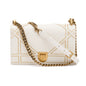 Christian Dior White Calfskin Leather Medium Studded Diorama Flap Bag