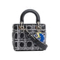 Christian Dior X Daniel Gordon Black Cannage Lambskin Leather Small Lady Dior Art Bag