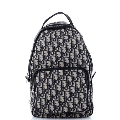 CHRISTIAN DIOR ZIP AROUND CANVAS BLUE OBLIQUE SLING BACKPACK
