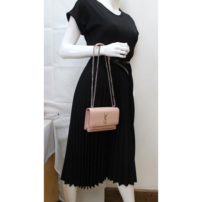Saint Laurent Sunset Leather Red Shoulder Bag