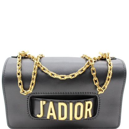 Christian Dior J'Adior Medium Calfskin Leather Flap Shoulder Bag Black - 10% OFF