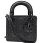 CHRISTIAN DIOR Mini Lady Dior Cannage Calfskin Leather Shoulder Bag Matte Black