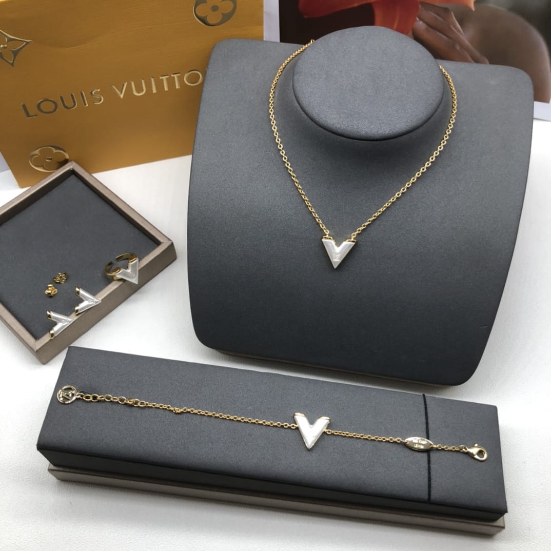 Louis Vuitton Accessories Set Earrings , Necklace, Bracelet , Ring