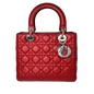 Lady Dior Medium Bag Red Lambskin Cannage Leather Without Strap